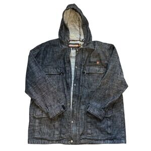 Used Phat Farm Men Sport Utility Garments Denim Jacket Sz 3XL Vintage Streetwear